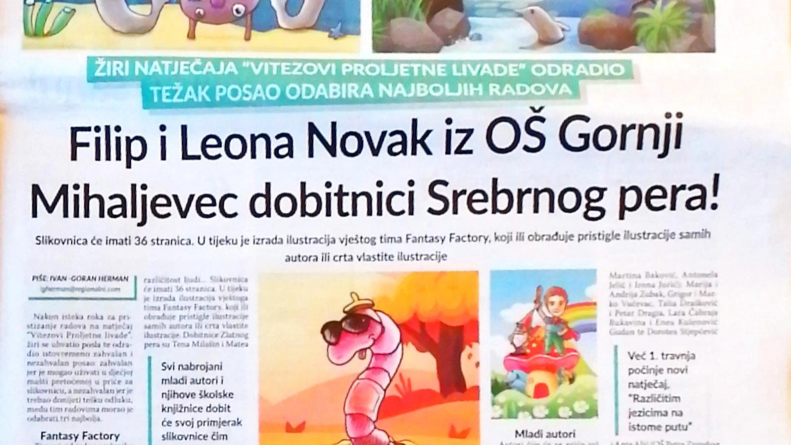 7 Plus Regionalni: Filip i Leona Novak iz OŠ Gornji Mihaljevec dobitnici Srebrnog pera!