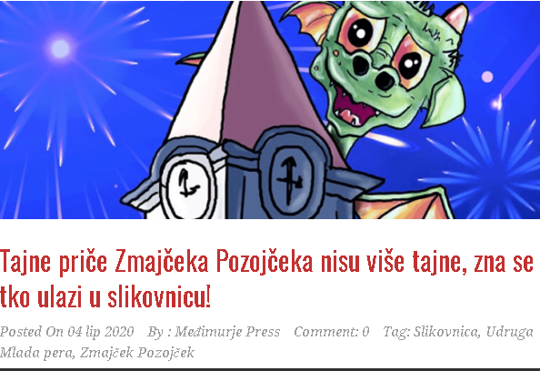 Međimurje Press: Tajne priče Zmajčeka Pozojčeka nisu više tajne, zna se tko ulazi u slikovnicu!