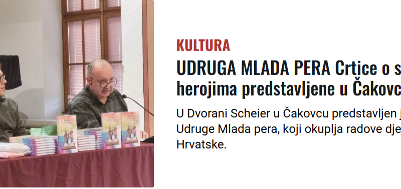 eMedjimurje: UDRUGA MLADA PERA Crtice o svakodnevnim herojima predstavljene u Čakovcu